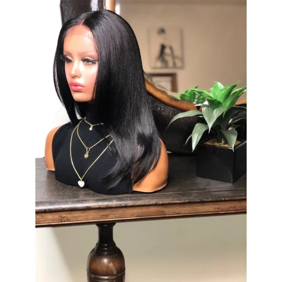 SINGLE LADY? ONYX BLACK LONG DEEP PART LACE FRONT WIG display picture 3